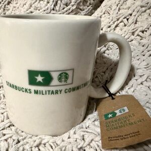 Starbucks Military Commitment Green and White Mug